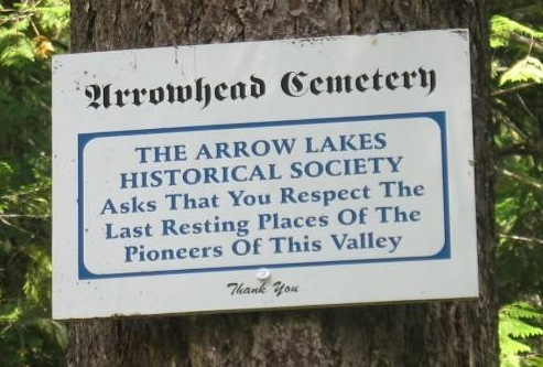 Arrow Park Cemetery Sign